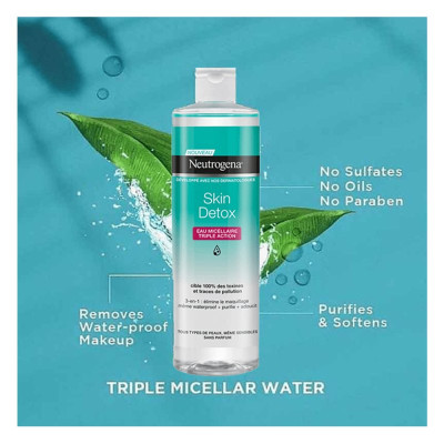 نوتروژینا پاک کننده پوست اسکین دتوکس نوتروژینا - Neutrogena Skin Detox Micellar Facial cleanser نوتروژینا پاک کننده پوست اسکین دتوکس نوتروژینا - Neutrogena Skin Detox Micellar Facial cleanser