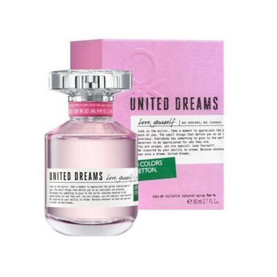 خرید عطر BENETTON Benetton United Dreams Love Yourself For Women 80ml |  قیمت ادکلن اورجینال بنتون یونایتد دریمز لاو یورسلف زنانه | گروه عطر کامران